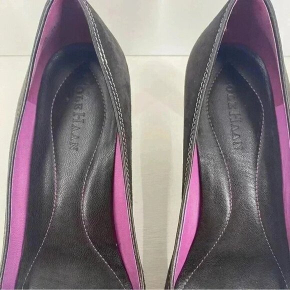 Cole Haan Chocolate Brown Suede Squared Toe Pumps Heeks Women’s Size 9.5B - Picture 12 of 12